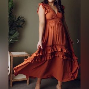 Orange/Rust Baltic Born Jasmine Dress, Size small